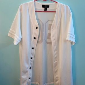 loose jersey button up